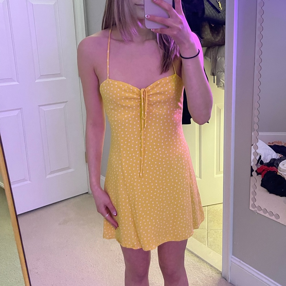 Yellow Polka Dot Dress Size M✨
